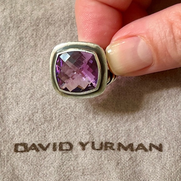 David Yurman 14mm Amethyst Albion 925 Silver Ring SIZE 6 - Picture 3 of 7